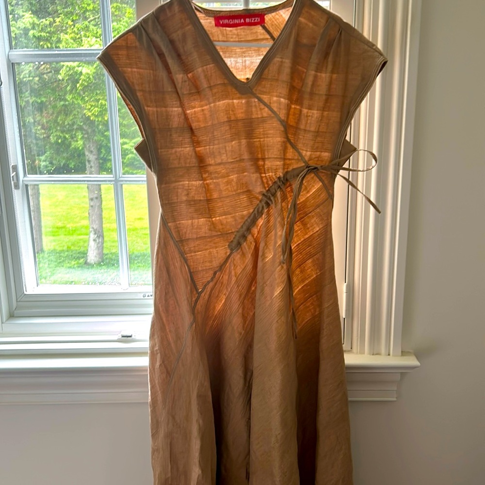 Italian brand and made cotton/linen blend maxi dress